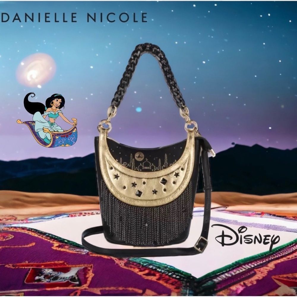 Disney Danielle Nicole Jasmine Black Bucket Bag